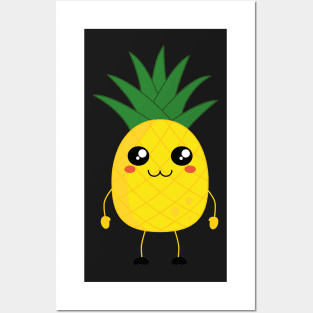 kawaii pineapple cartoon Posters and Art